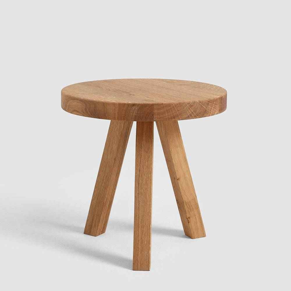 Tavolino TREBEN ⌀40 Legno Massello Quercia