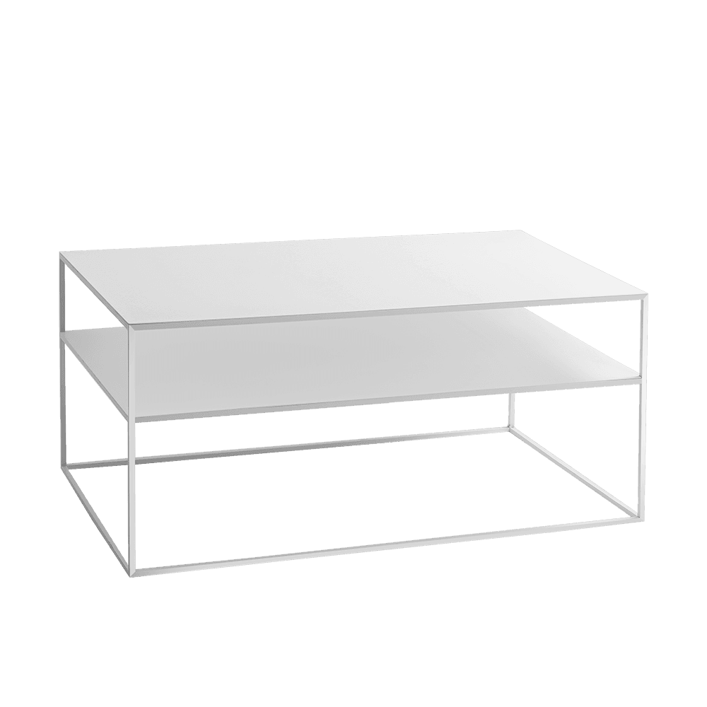 Tavolino TENSIO 2 FLOOR METAL 100x60, bianco