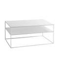 Tavolino TENSIO 2 FLOOR METAL 100x60, bianco