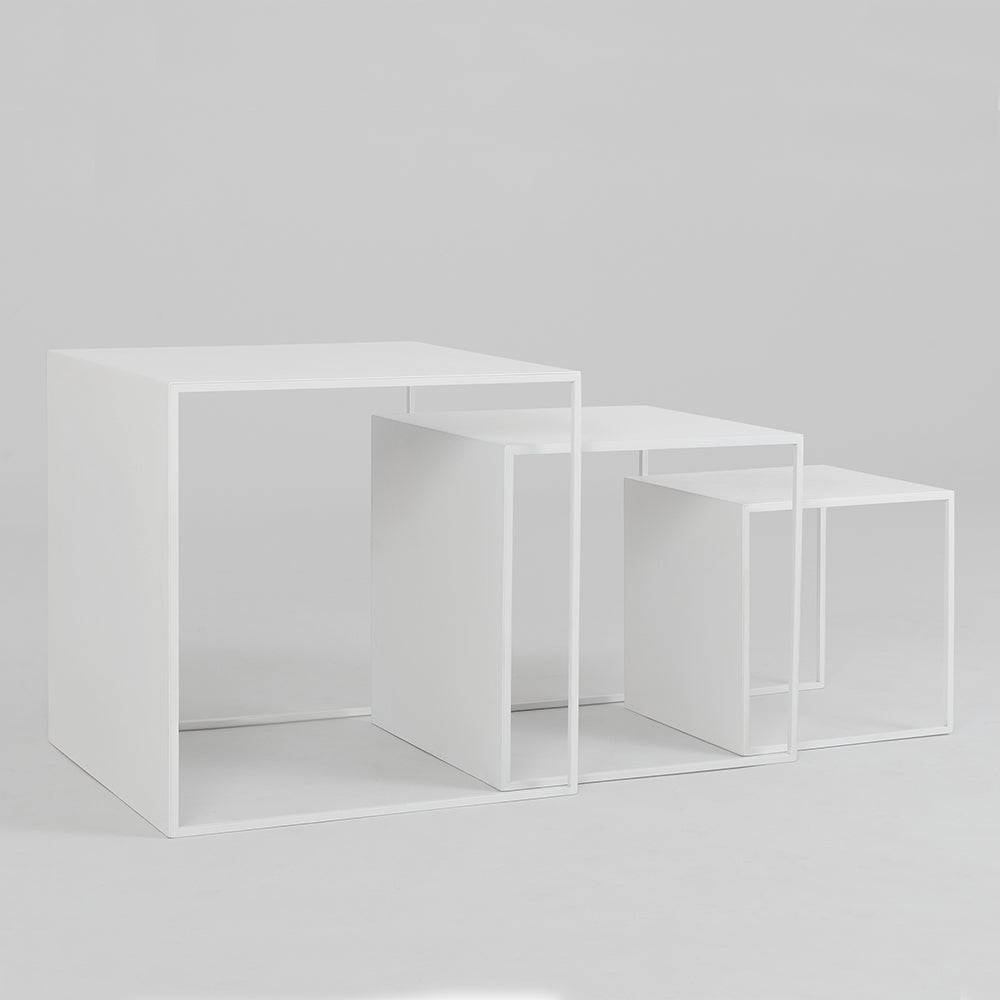 Set Tavolini 2WALL TRIO METAL 35x45x55, bianco
