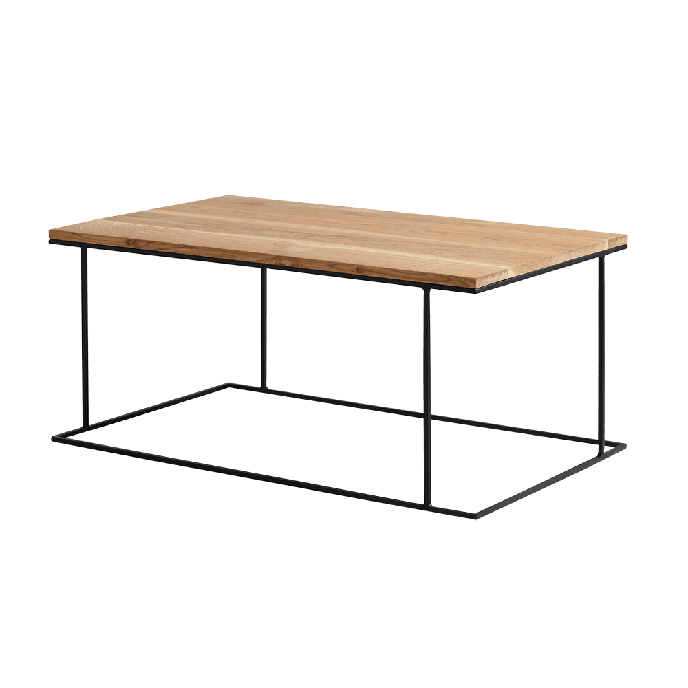 Tavolino WALT LEGNO MASSELLO 100x60, legno, nero