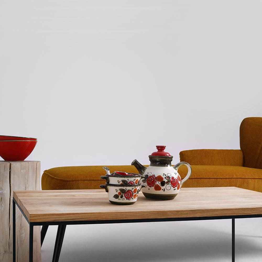 Tavolino TENSIO WOOD 100x60, impiallacciatura rovere, nero