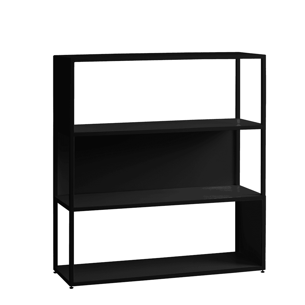 Libreria HYLLER SIDE METAL 100x110 nero