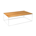 Tavolino TENSIO WOOD 100x60, impiallacciatura rovere, bianco
