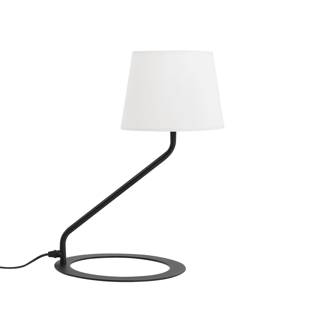 Lampada da Tavolo SHADE - Paralume Bianco Base Nera