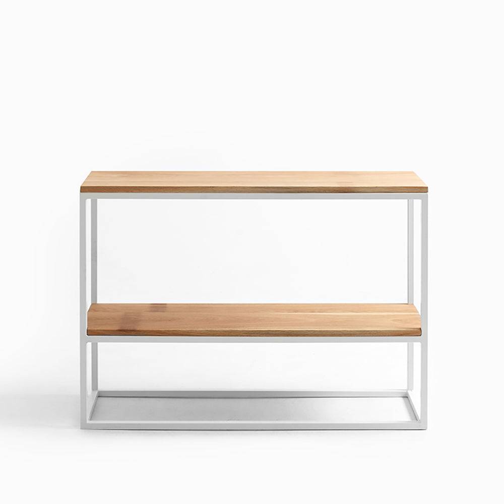 Mensola Julita 75-2F Legno Massello - Rovere e Bianco