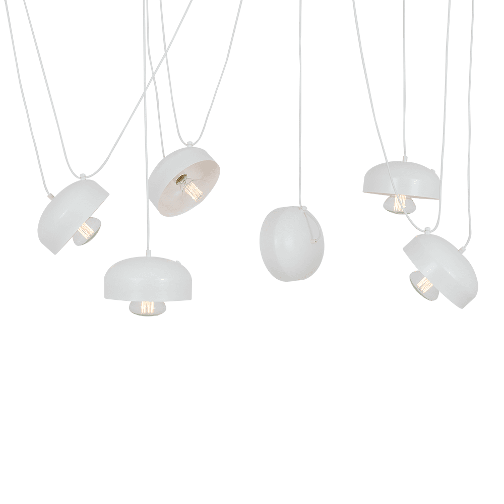 Lampadario POPO FLAT 6 - Bianco