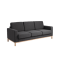 Divano Letto 3 Posti SCANDIC, Carbonio, Naturale