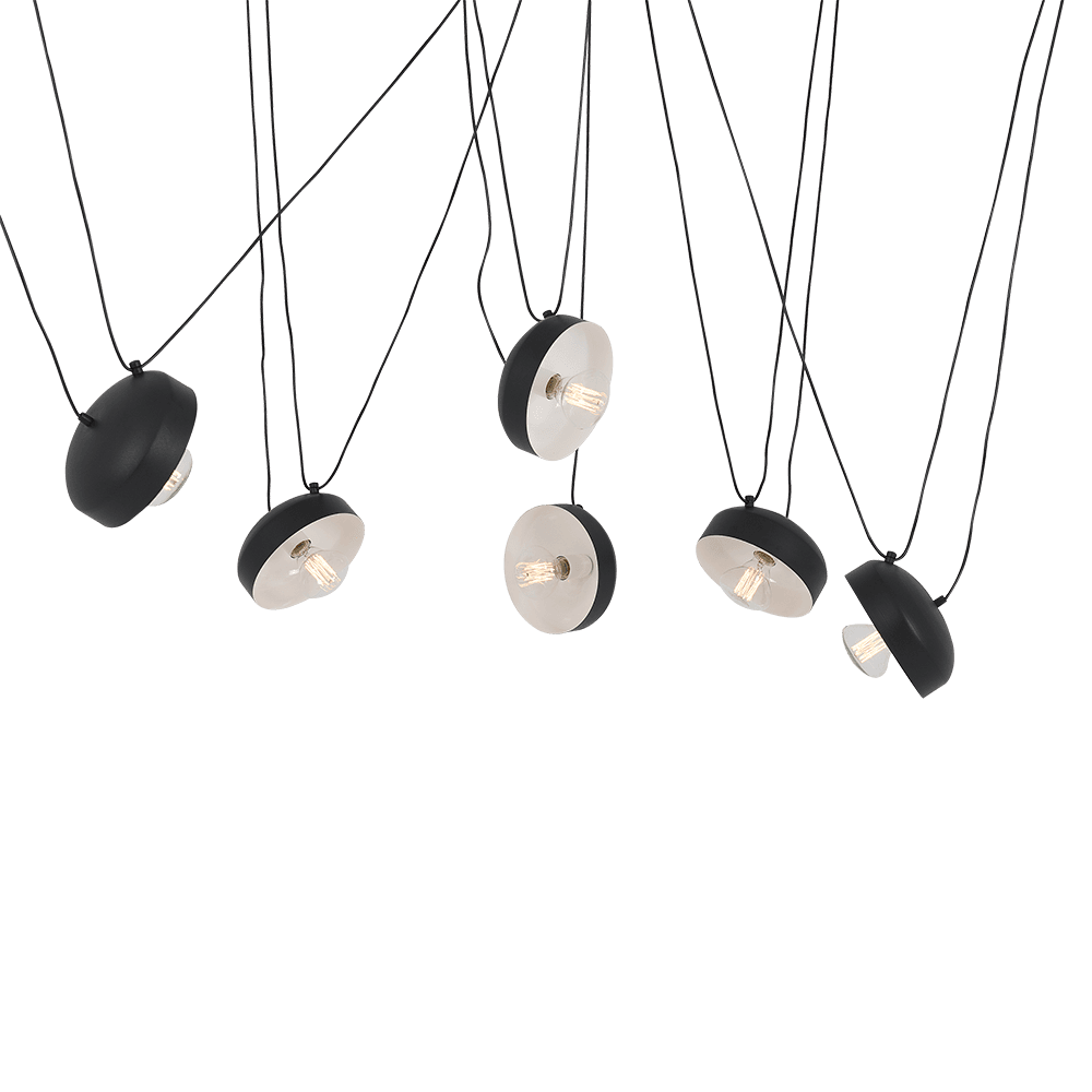 Lampadario POPO FLAT L 6 - Nero