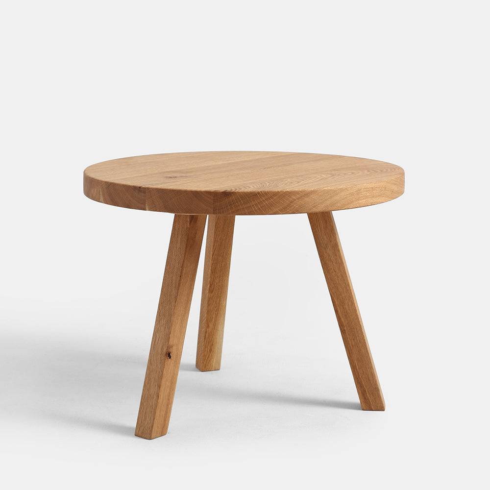 Tavolino TREBEN ⌀60 Legno Massello Quercia