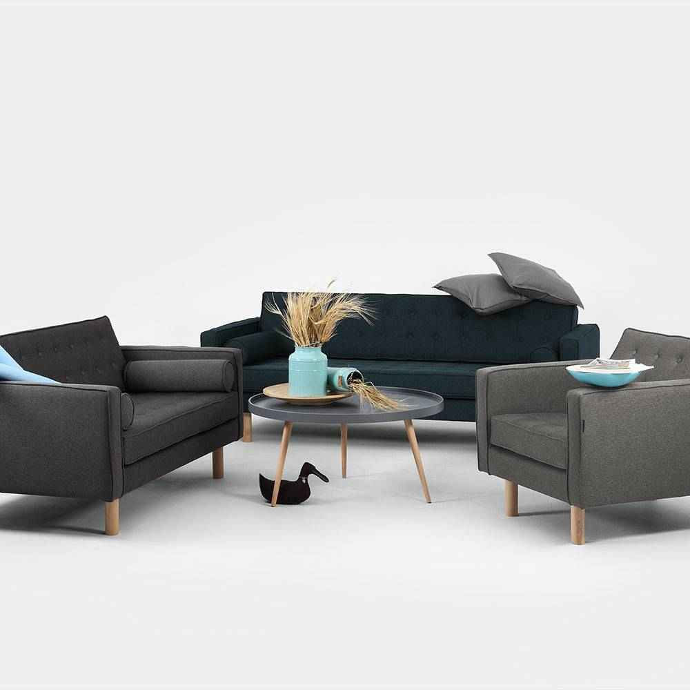 Divano Letto 3 Posti TOPIC WOOD, Deep Sea, Naturale