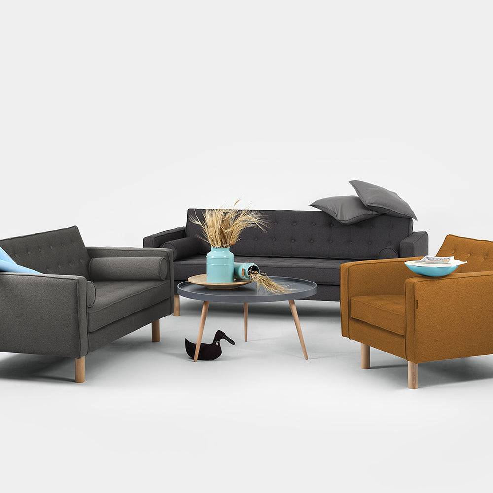 Divano Letto 2 Posti TOPIC WOOD, Acciaio, Naturale