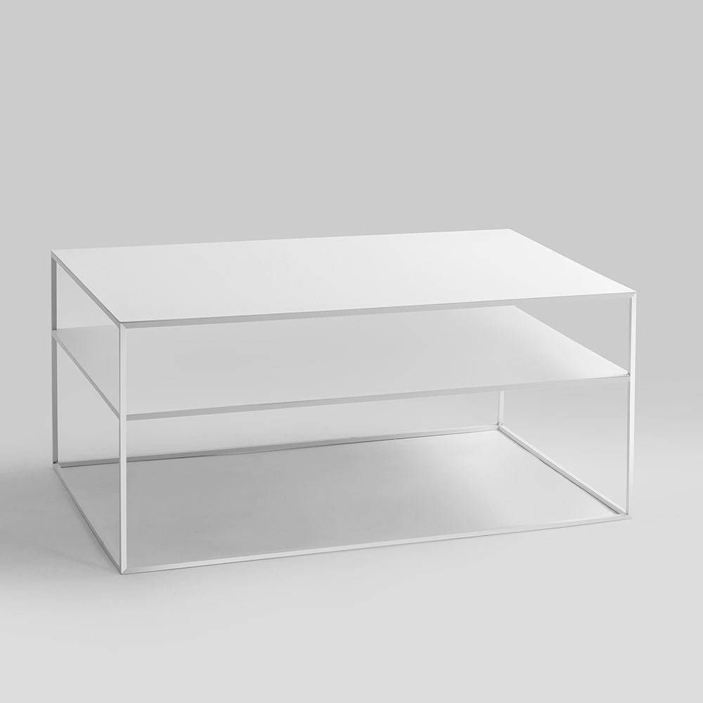 Tavolino TENSIO 2 FLOOR METAL 100x60, bianco