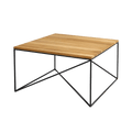 Tavolino MEMO WOOD 80, impiallacciatura rovere, nero