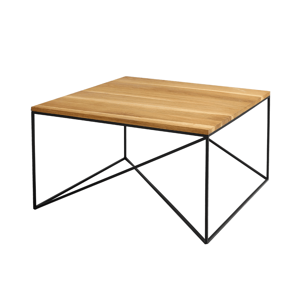 Tavolino MEMO WOOD 80, impiallacciatura rovere, nero