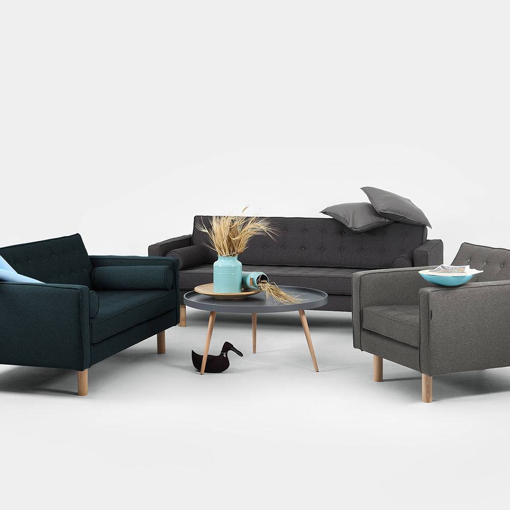 Divano 2 Posti TOPIC WOOD, Deep Sea, Legno Naturale