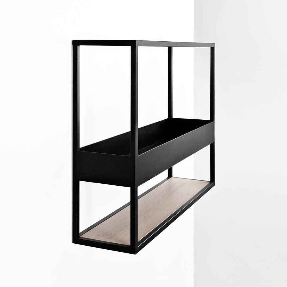 Scaffale sospeso HERBARIUM 100, rovere, nero