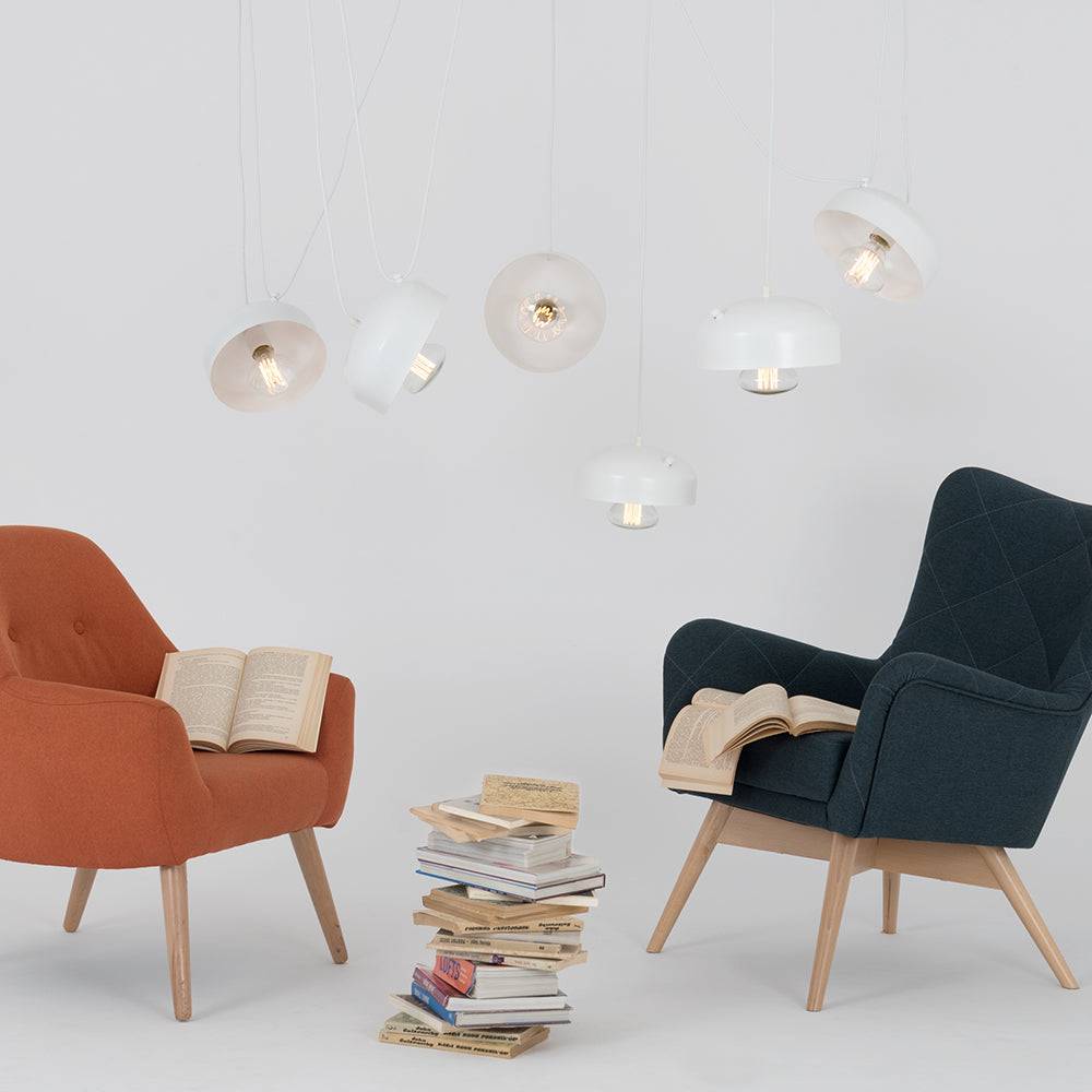 Lampadario POPO FLAT 6 - Bianco
