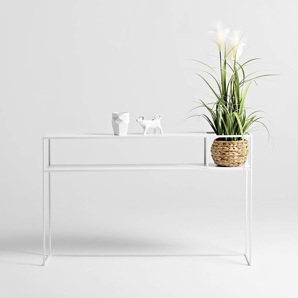 Tavolo Console Senso Flower Metal 120x25 Bianco