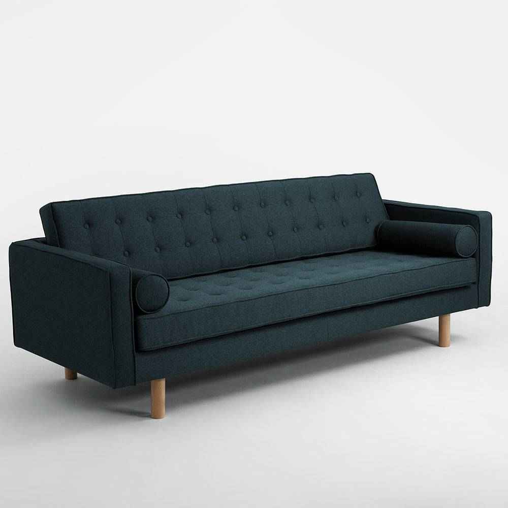 Divano Letto 3 Posti TOPIC WOOD, Deep Sea, Naturale