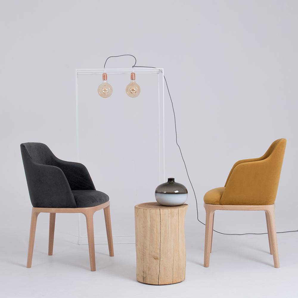 Sedia LULU con Braccioli - Grigio Lilla