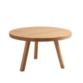 Tavolino TREBEN ⌀80 Legno Massello Quercia