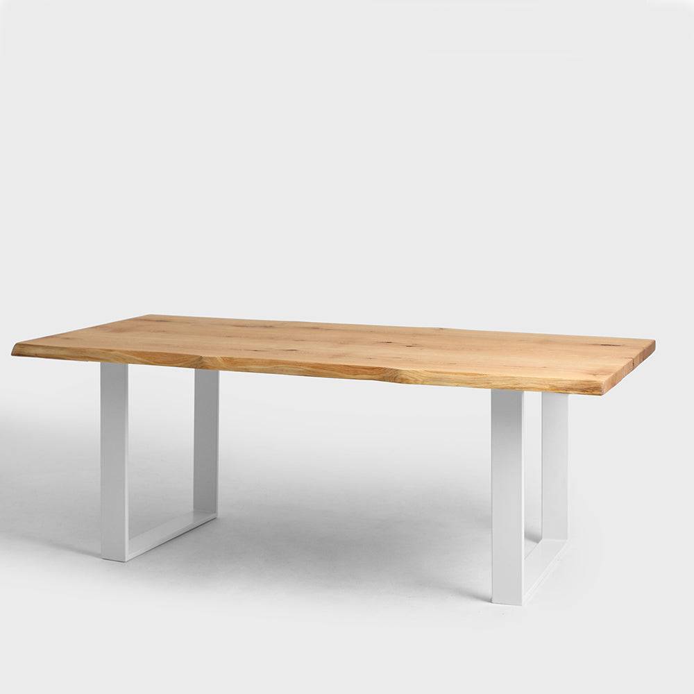 Tavolo da Pranzo FELD 180x90 Legno Massello Rovere Bianco
