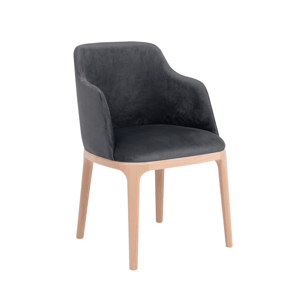 Sedia LULU con Braccioli - Grigio Lilla