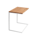 Tavolino da Caffè LUPE 60 Legno Massello, Rovere, Bianco