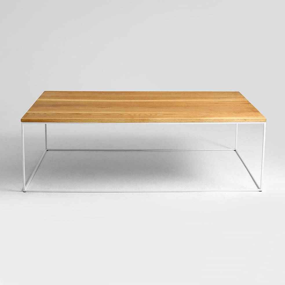 Tavolino TENSIO WOOD 100x60, impiallacciatura rovere, bianco