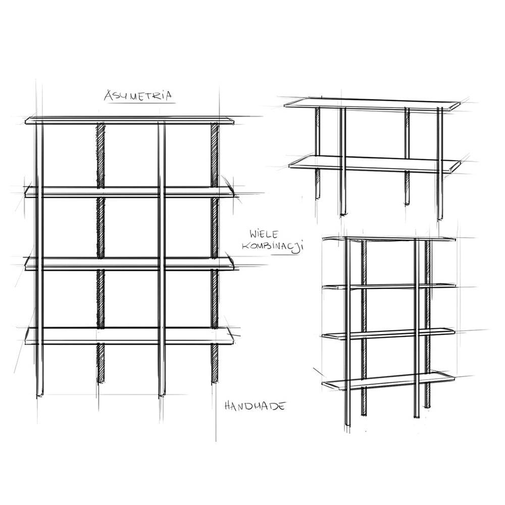 Scaffale RAVE BASIC 110 - nero e oro