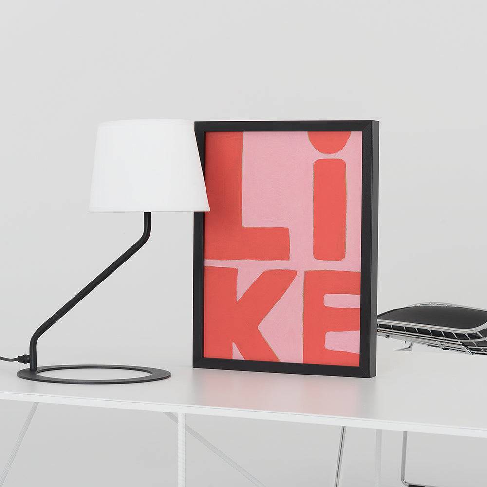 Lampada da Tavolo SHADE - Paralume Bianco Base Nera