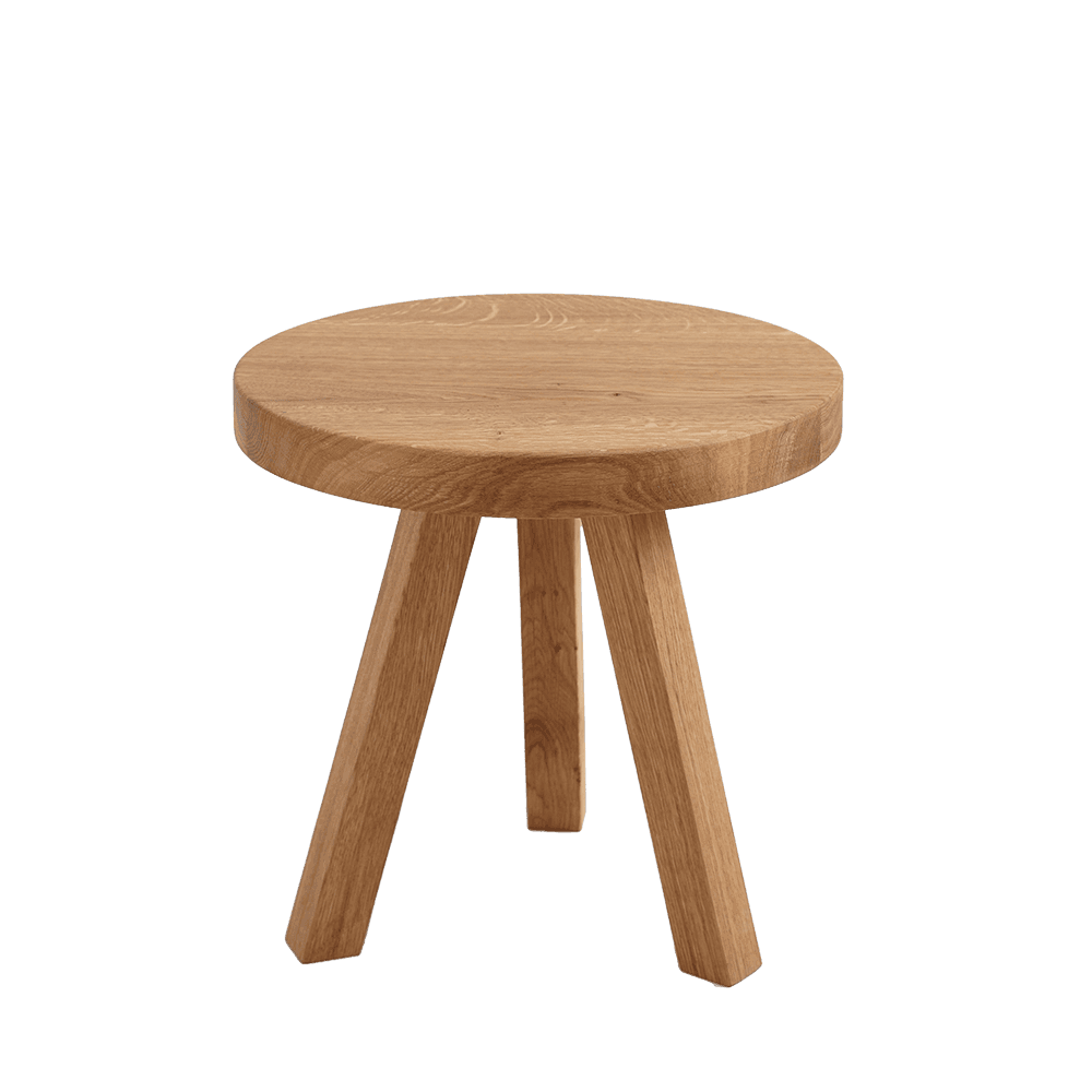 Tavolino TREBEN ⌀40 Legno Massello Quercia