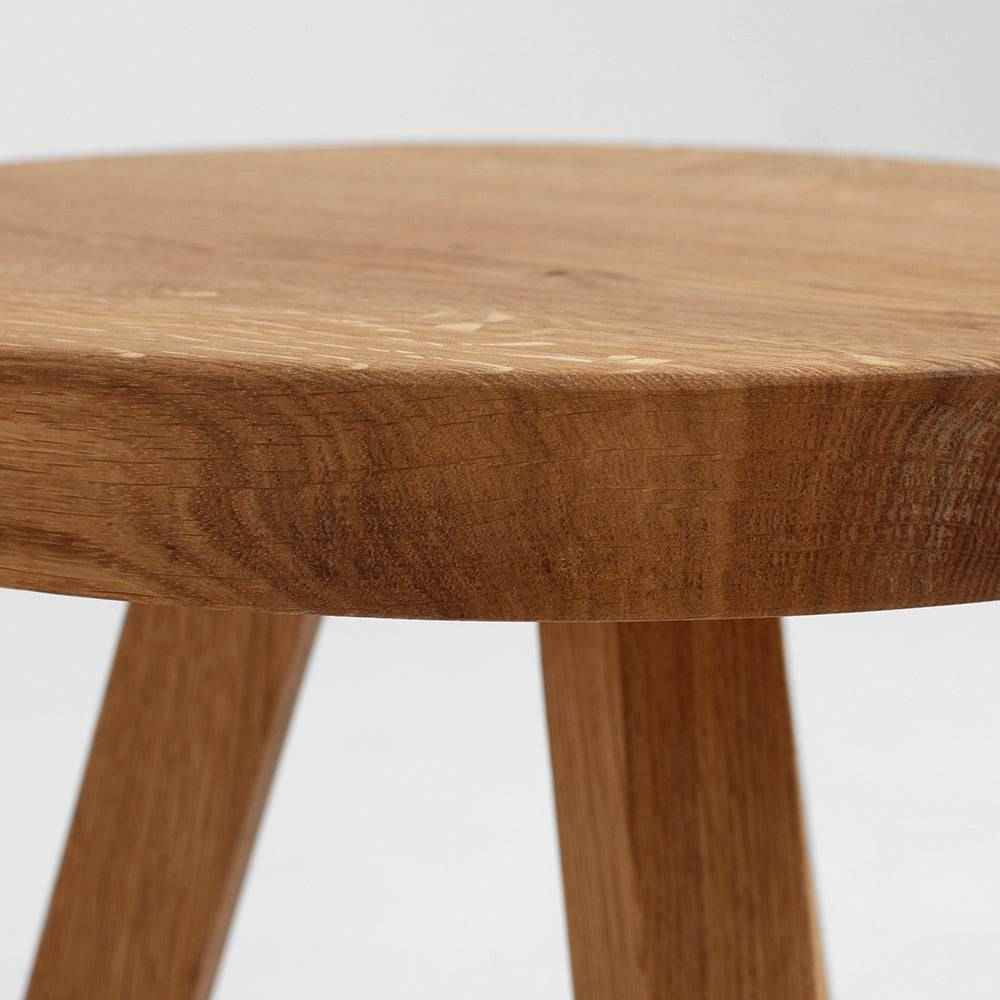 Tavolino TREBEN ⌀40 Legno Massello Quercia