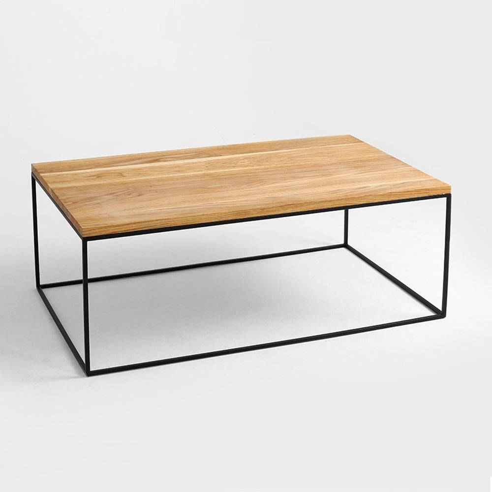 Tavolino TENSIO WOOD 100x60, impiallacciatura rovere, nero