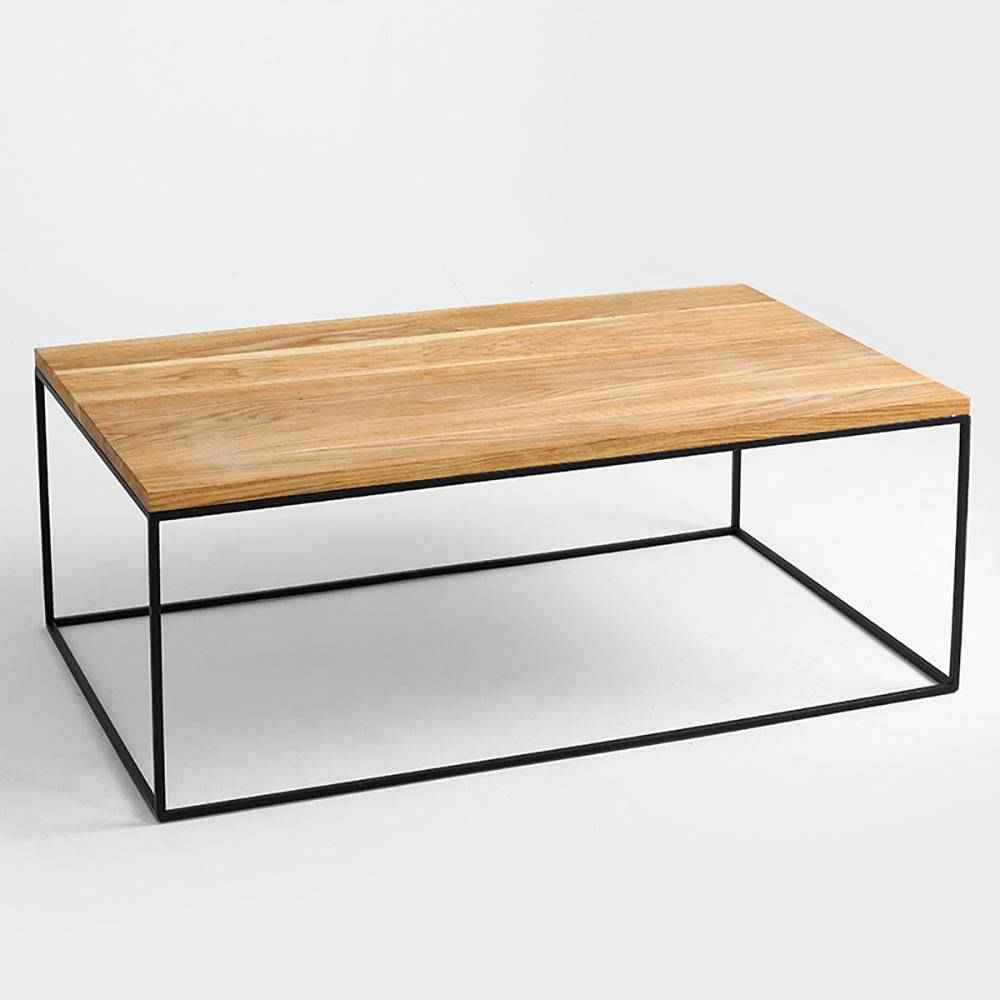 Tavolino Caffè TENSIO WOOD 140x80, impiallacciatura quercia, nero