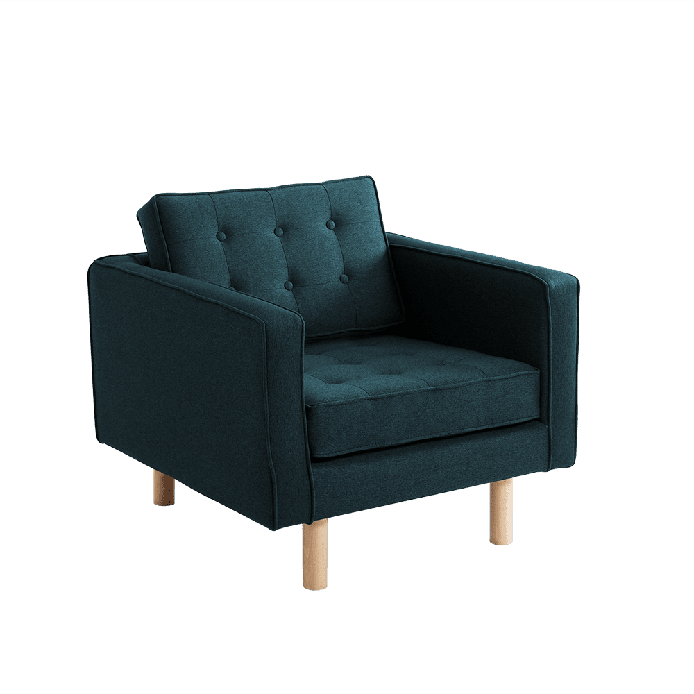 Poltrona TOPIC WOOD, Deep Sea, Naturale