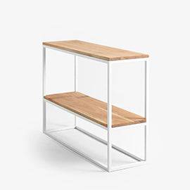 Mensola Julita 75-2F Legno Massello - Rovere e Bianco
