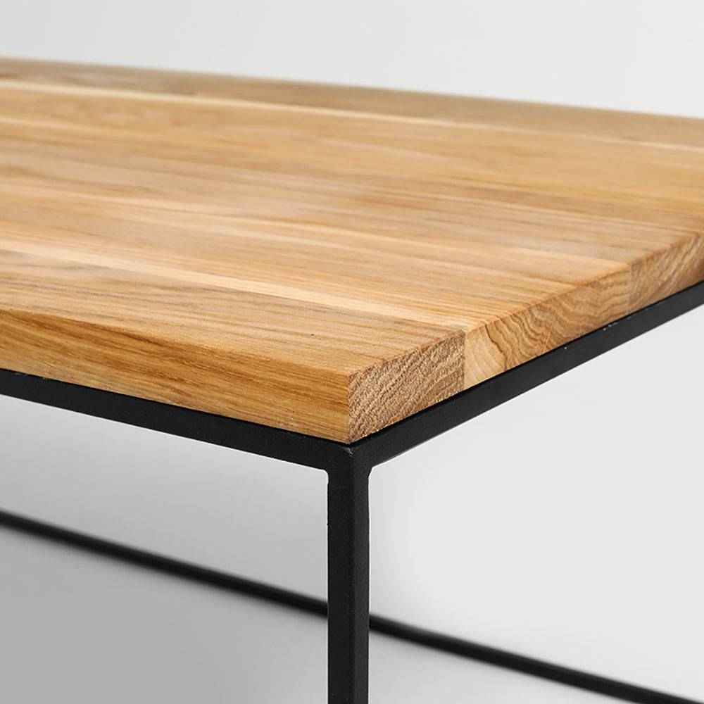Tavolino TENSIO WOOD 100x60, impiallacciatura rovere, nero