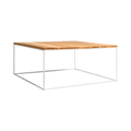 Tavolino TENSIO WOOD 80, impiallacciatura rovere, bianco