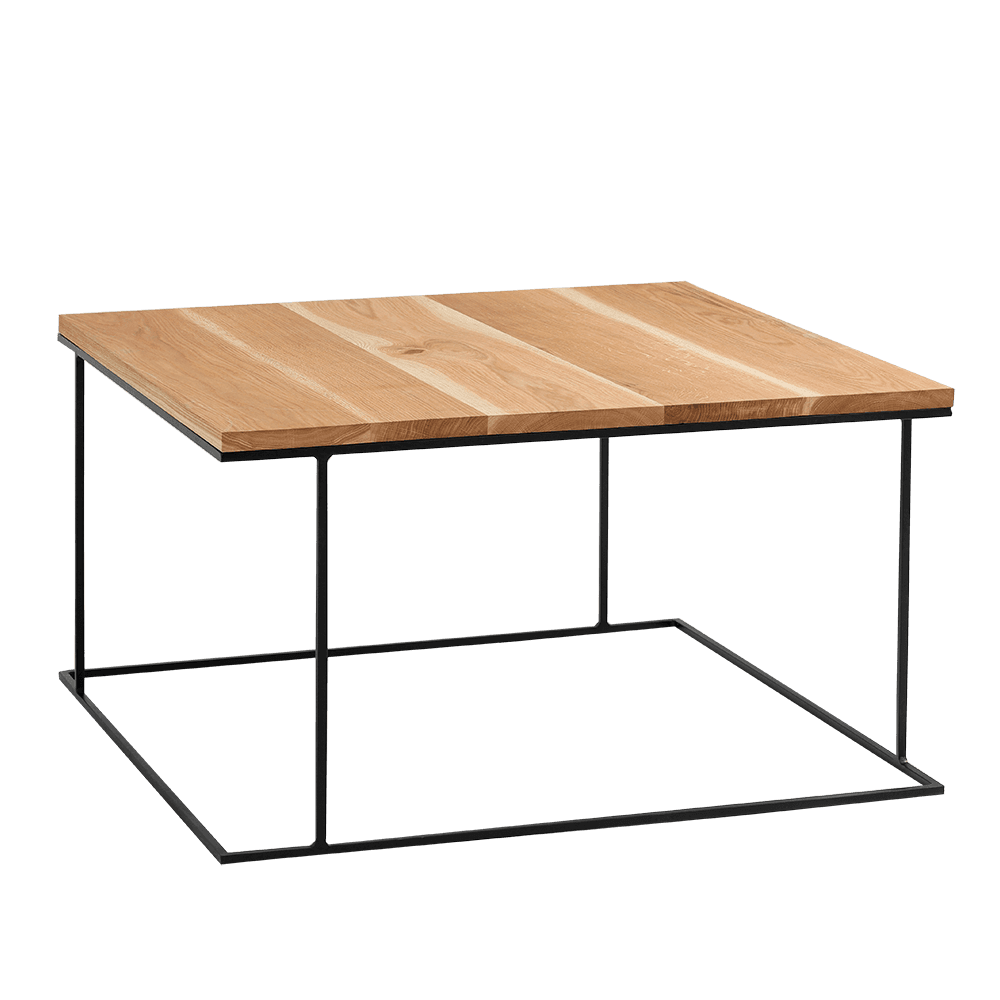Tavolino WALT 100x100 impiallacciato quercia, nero