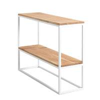 Mensola Julita 75-2F Legno Massello - Rovere e Bianco