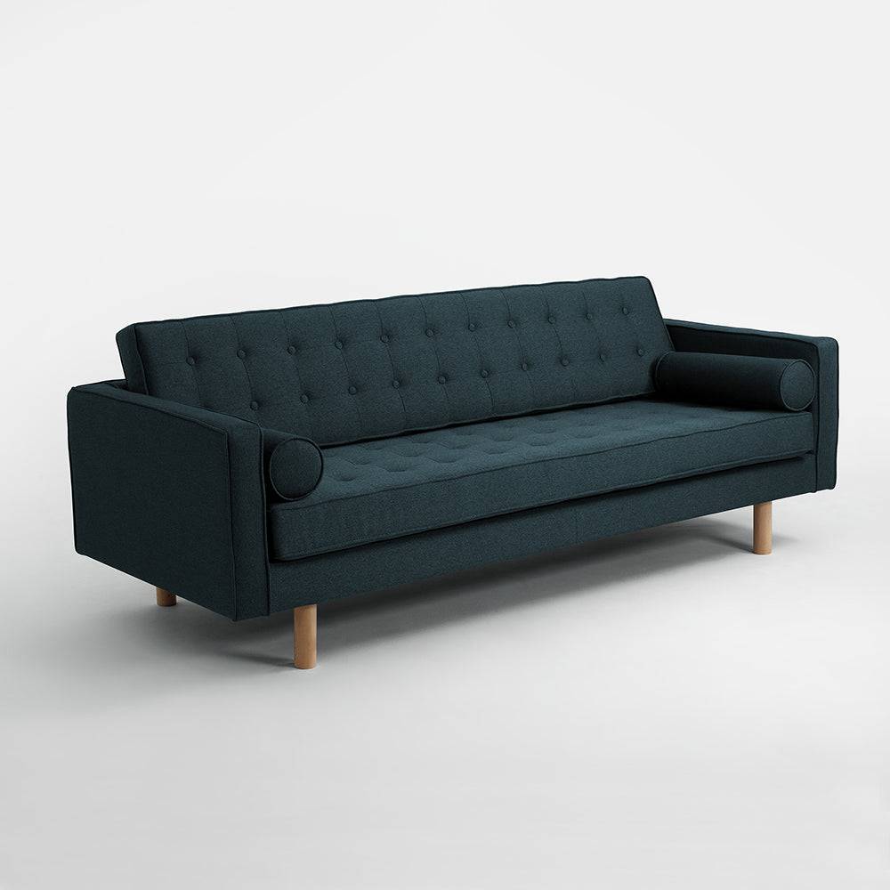 Divano 3 Posti TOPIC WOOD, Deep Sea, Legno Naturale