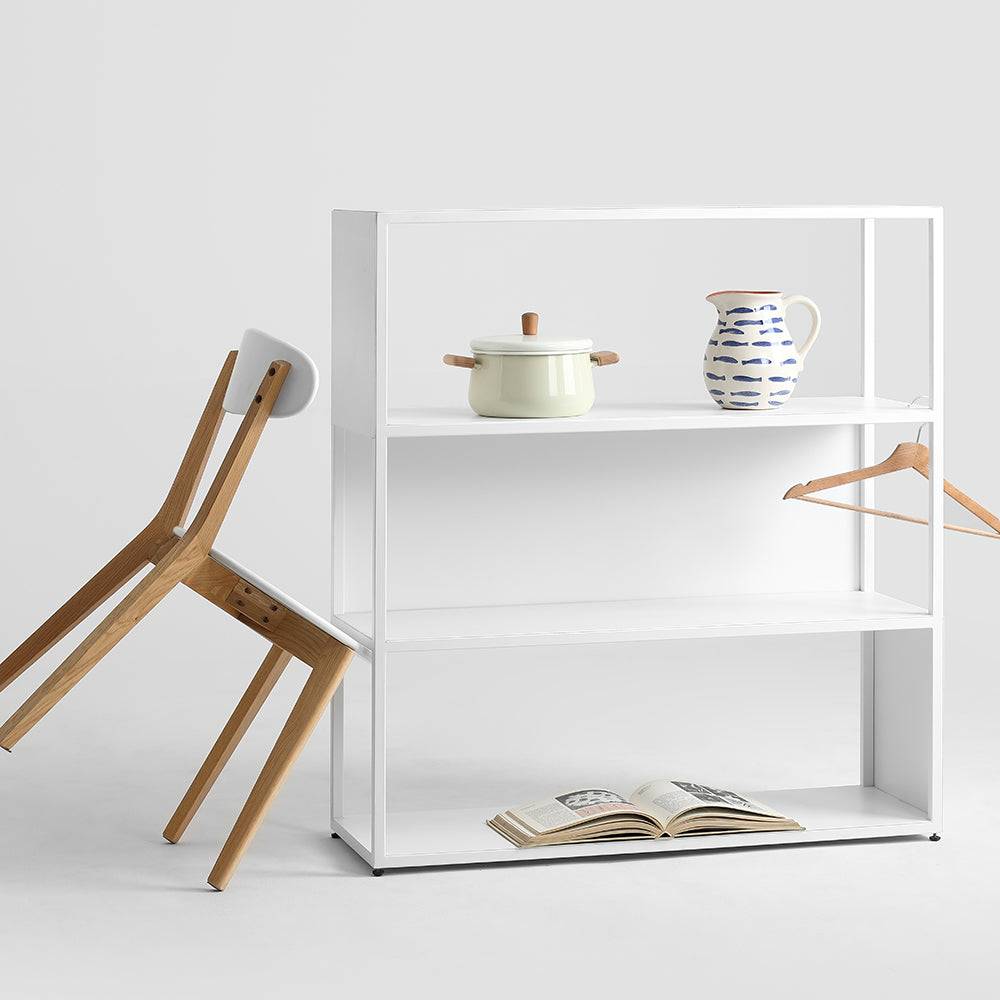 Libreria HYLLER SIDE METAL 100x110, bianco