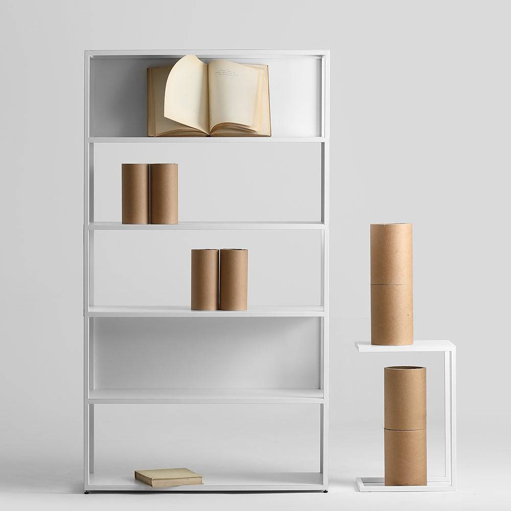 Libreria HYLLER SIDE METAL 100x180 bianco