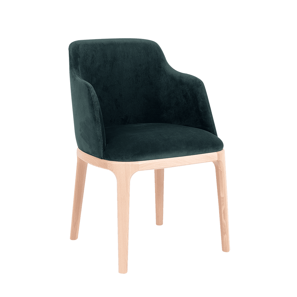 Sedia LULU con Braccioli - Verde Bottiglia