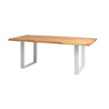 Tavolo da Pranzo FELD 180x90 Legno Massello Rovere Bianco