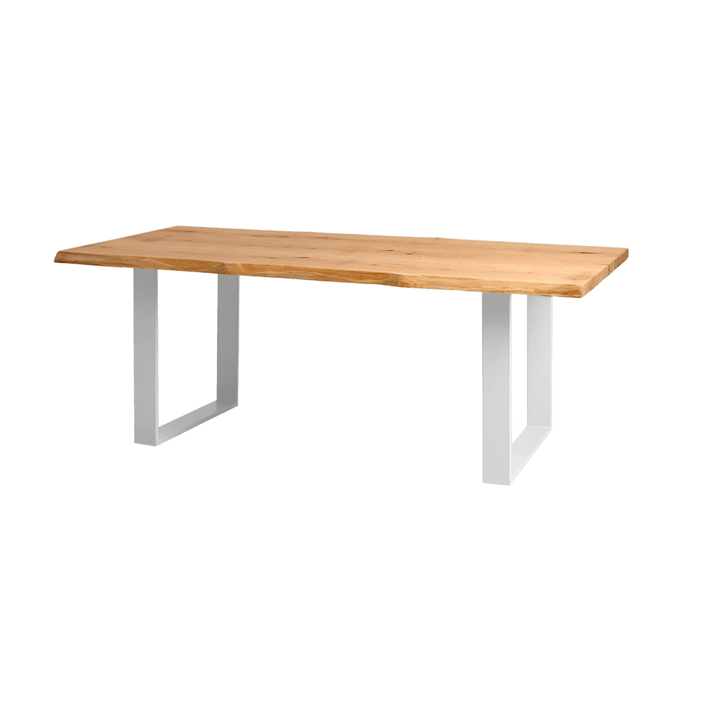 Tavolo da Pranzo FELD 180x90 Legno Massello Rovere Bianco