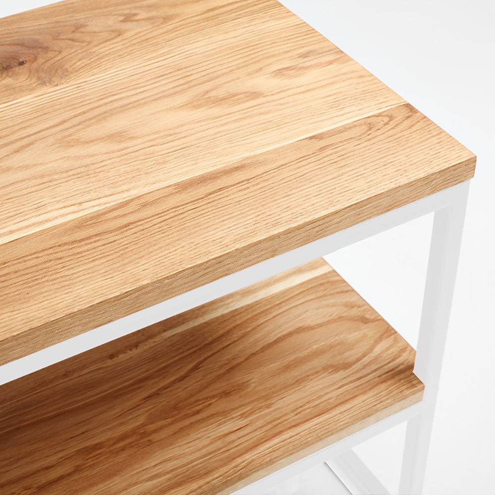 Rack JULITA 180 legno massiccio, quercia, bianco