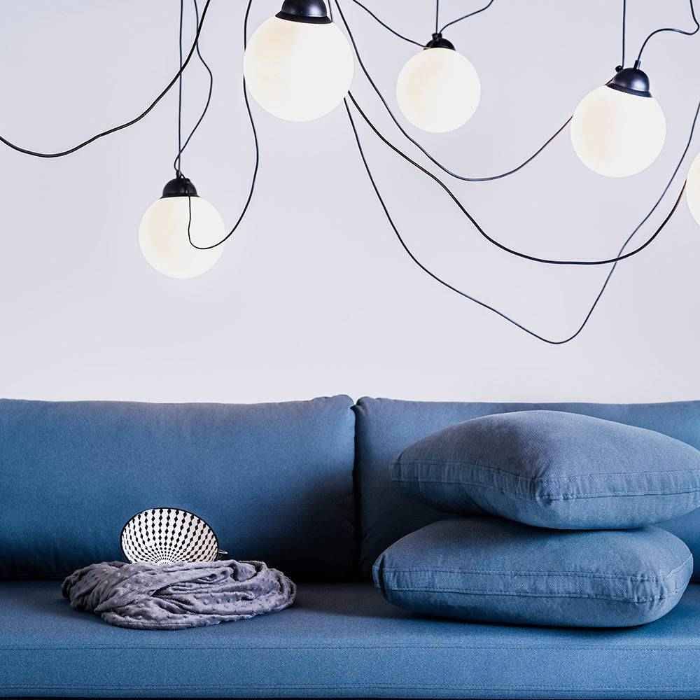 Lampada a Sospensione POPO GLASS M 7 - Nero